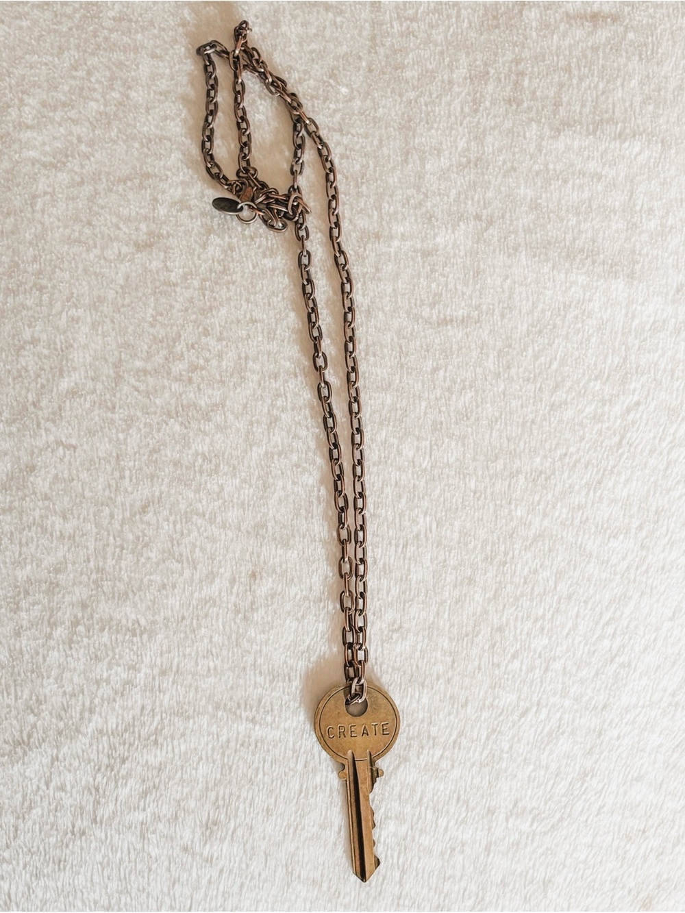 The Giving Keys 'CREATE' Key Pendant Necklace - Gold/Brass - 26”L